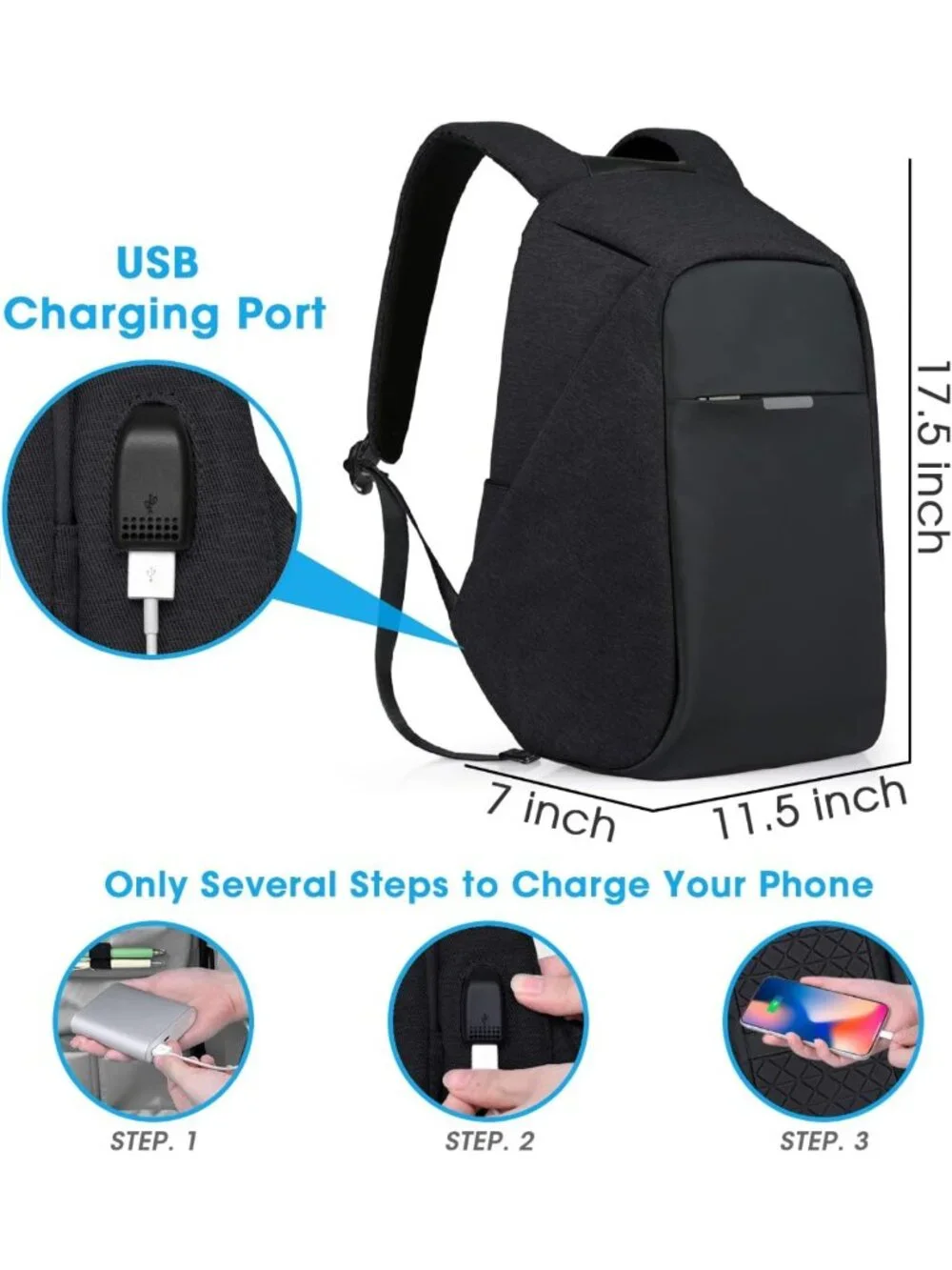 Anti-Theft Laptop Backpack 15.6